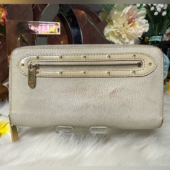 AUTHENTIC LOUIS VUITTON CREAM SUHALI LEATHER ZIPPY ZIP AROUND LONG WALLET - Picture 2 of 15